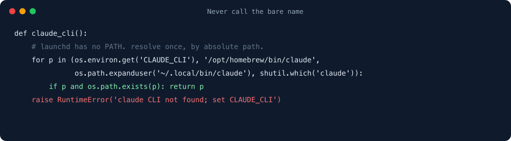 Never call the bare name
